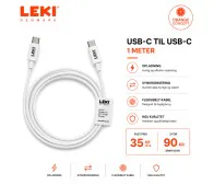 Leki Orange - USB-C til USB-C (1.mtr)